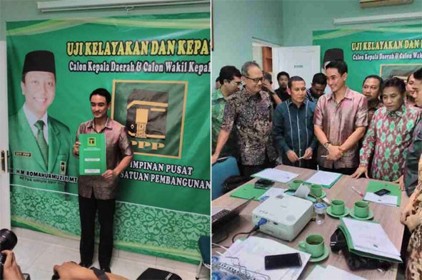 Zumi Zola usai menjalani fit and proper test atau uji kelayakan dan kepatutan di DPP PPP Romi.